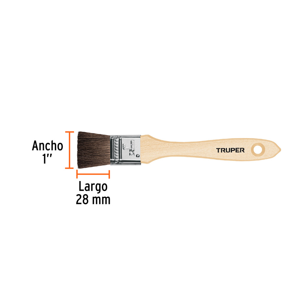 Brocha pelo de camello de 1' con mango de madera, Truper Caja con 6, 12466