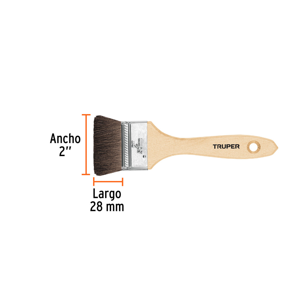 Brocha pelo de camello de 2' con mango de madera, Truper Caja con 6, 12468