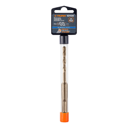 Broca SDS Plus 6 x 110 mm, Truper Caja con 5, 101108