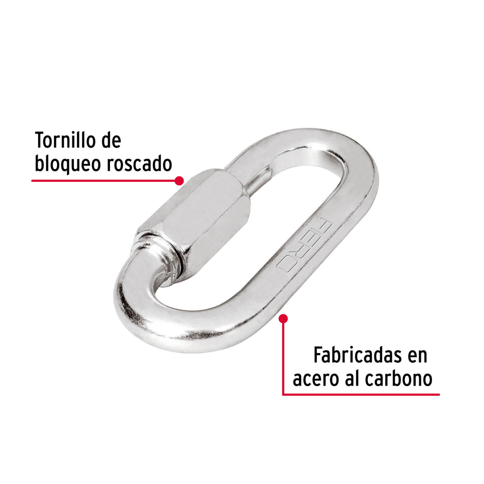 Bandola de acero de 1/2' con seguro, Fiero Caja con 12, 44025