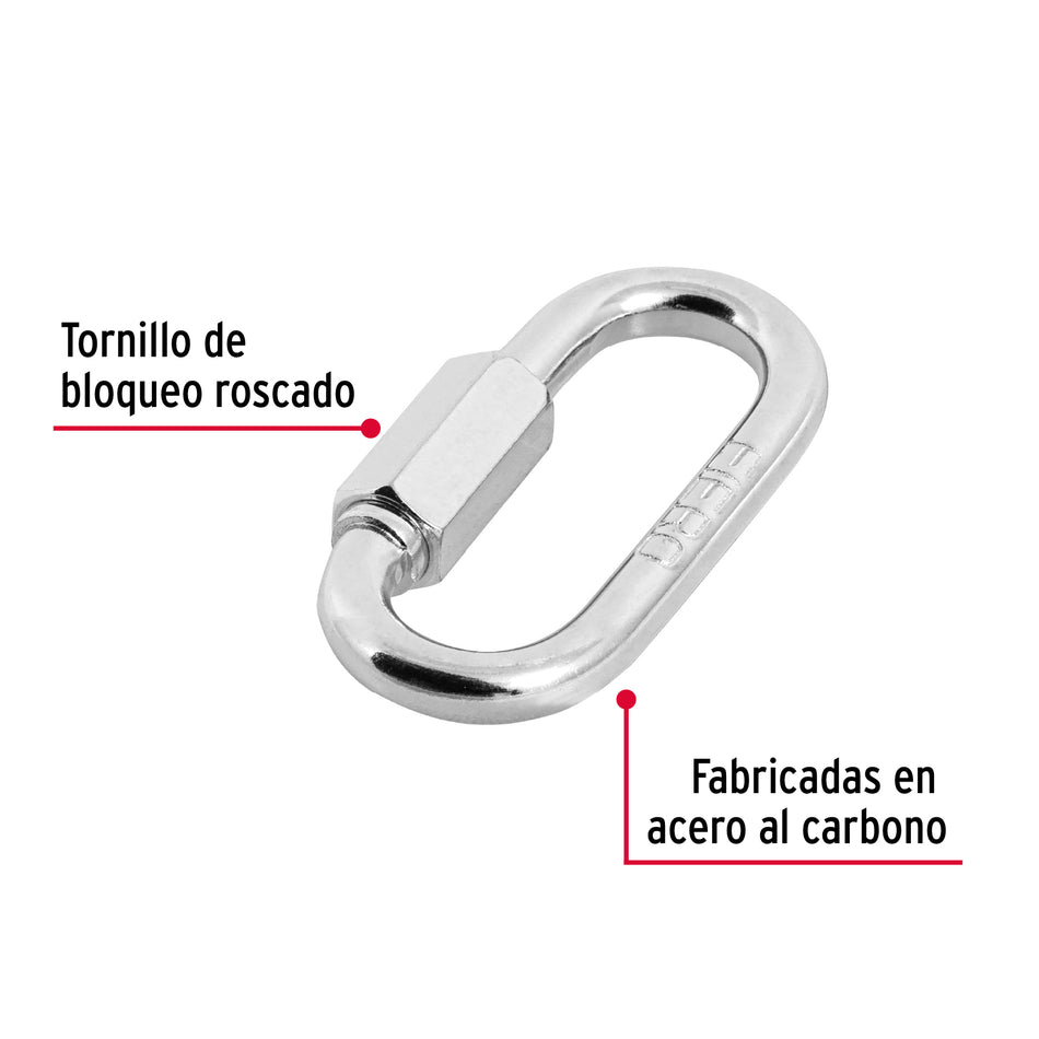 Bandola de acero de 1/4' con seguro, Fiero Caja con 12, 44022