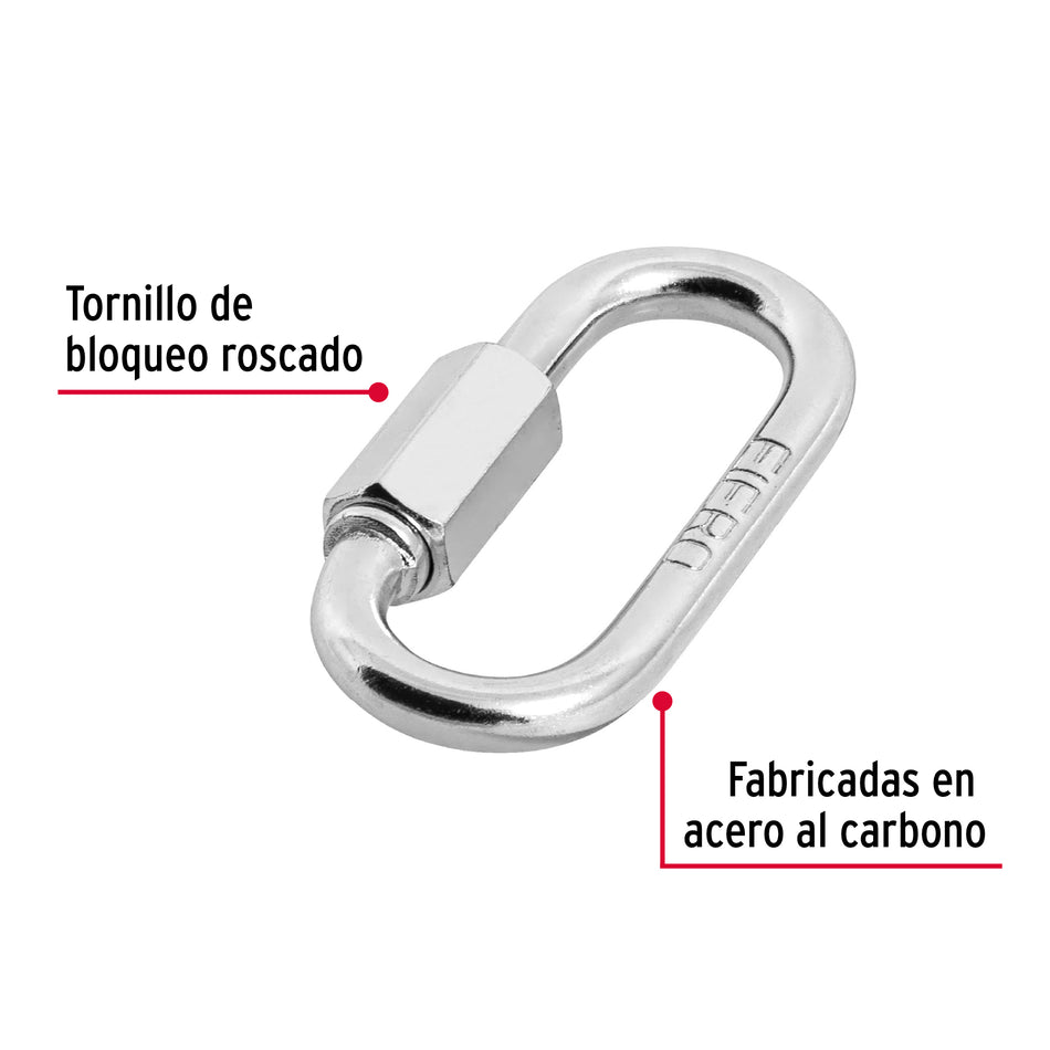 Bandola de acero de 3/16' con seguro, Fiero Caja con 12, 44021