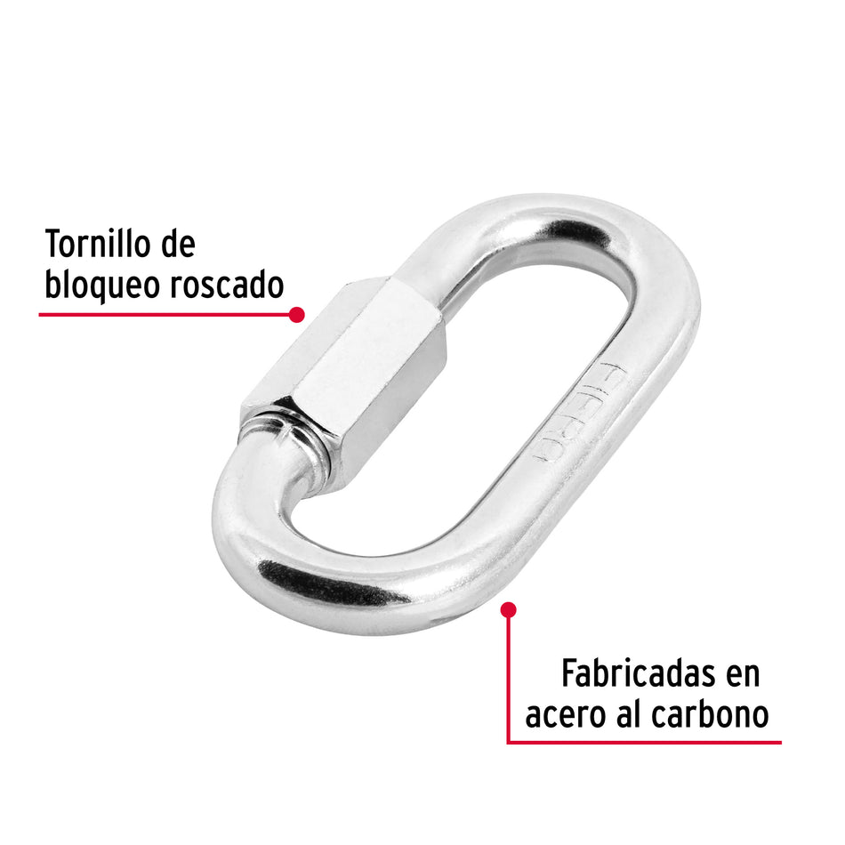 Bandola de acero de 3/8' con seguro, Fiero Caja con 12, 44024