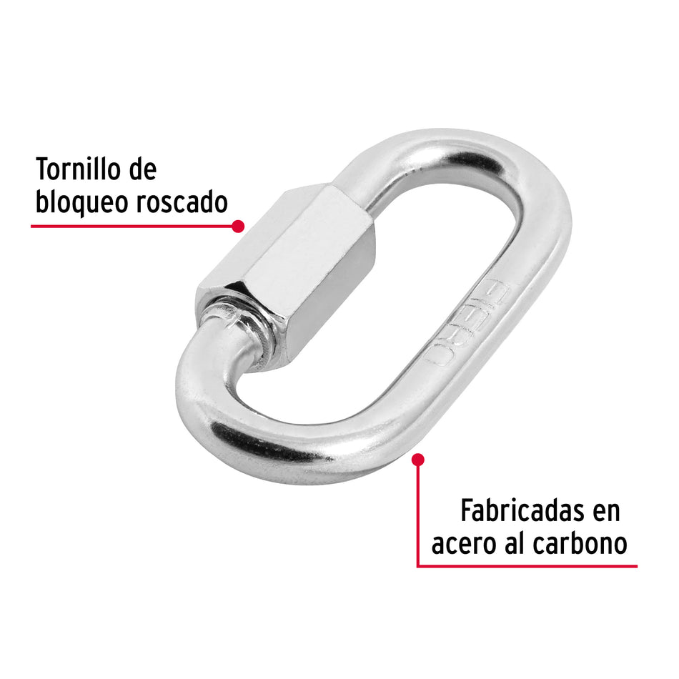 Bandola de acero de 5/16' con seguro, Fiero Caja con 12, 44023