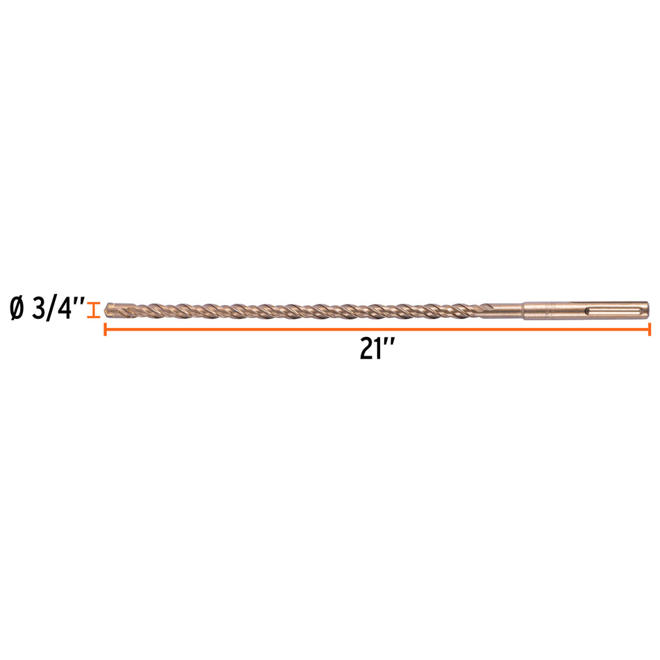 Broca SDS Ma x de 3/4 x 21', Truper Caja con 4, 101436