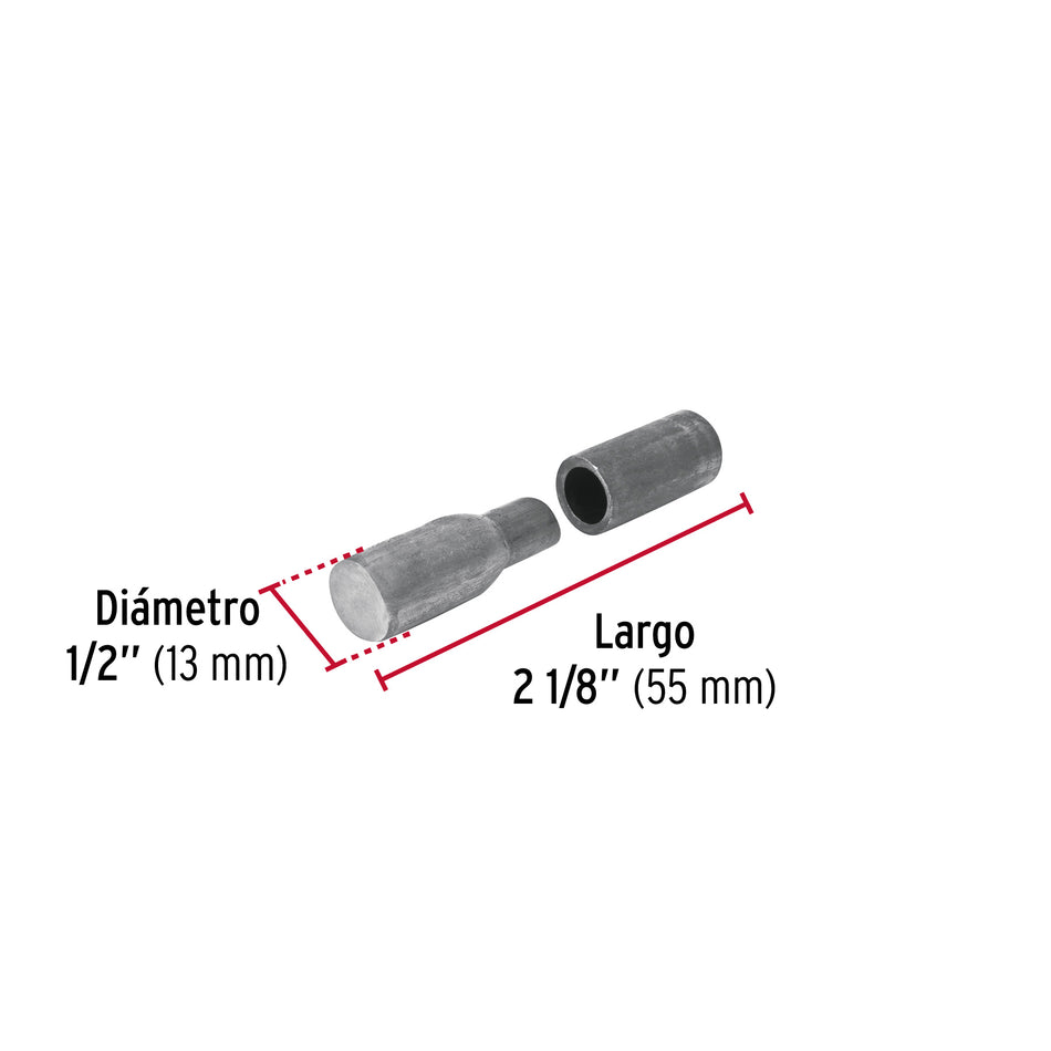 Bisagra tubular soldable de 1/2', Hermex Caja con 20, 44636