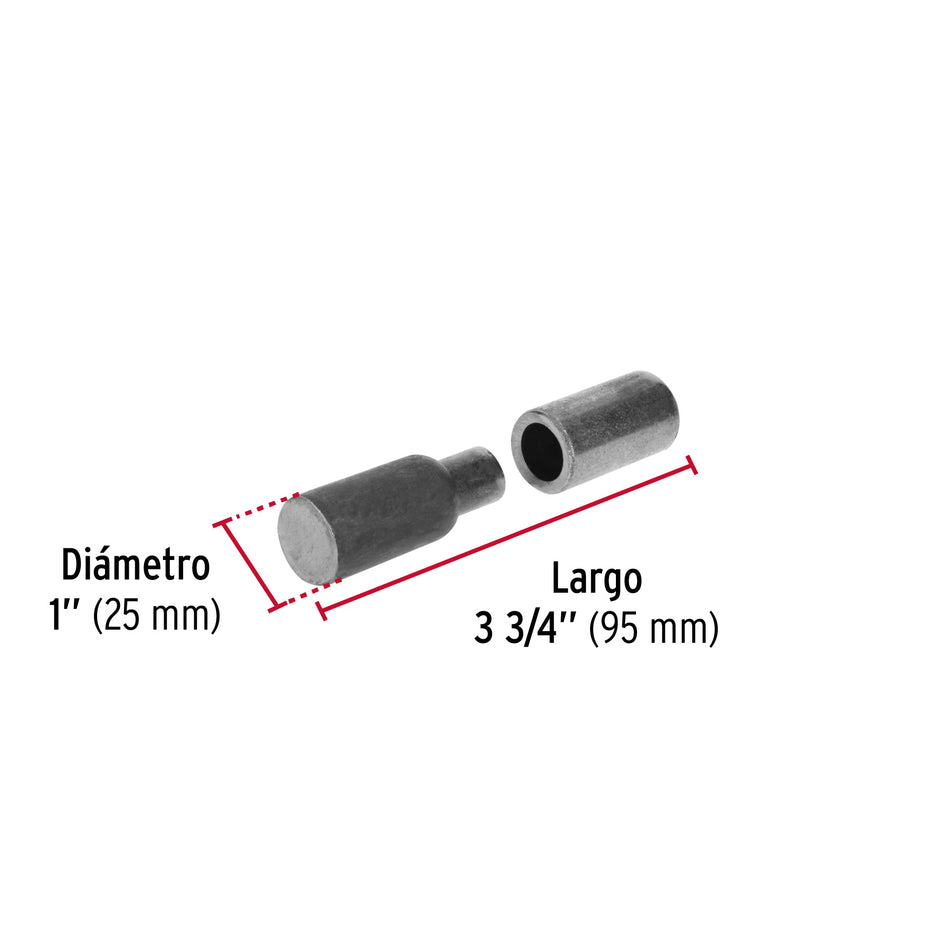 Bisagra tubular soldable de 1', Hermex Caja con 6, 44639