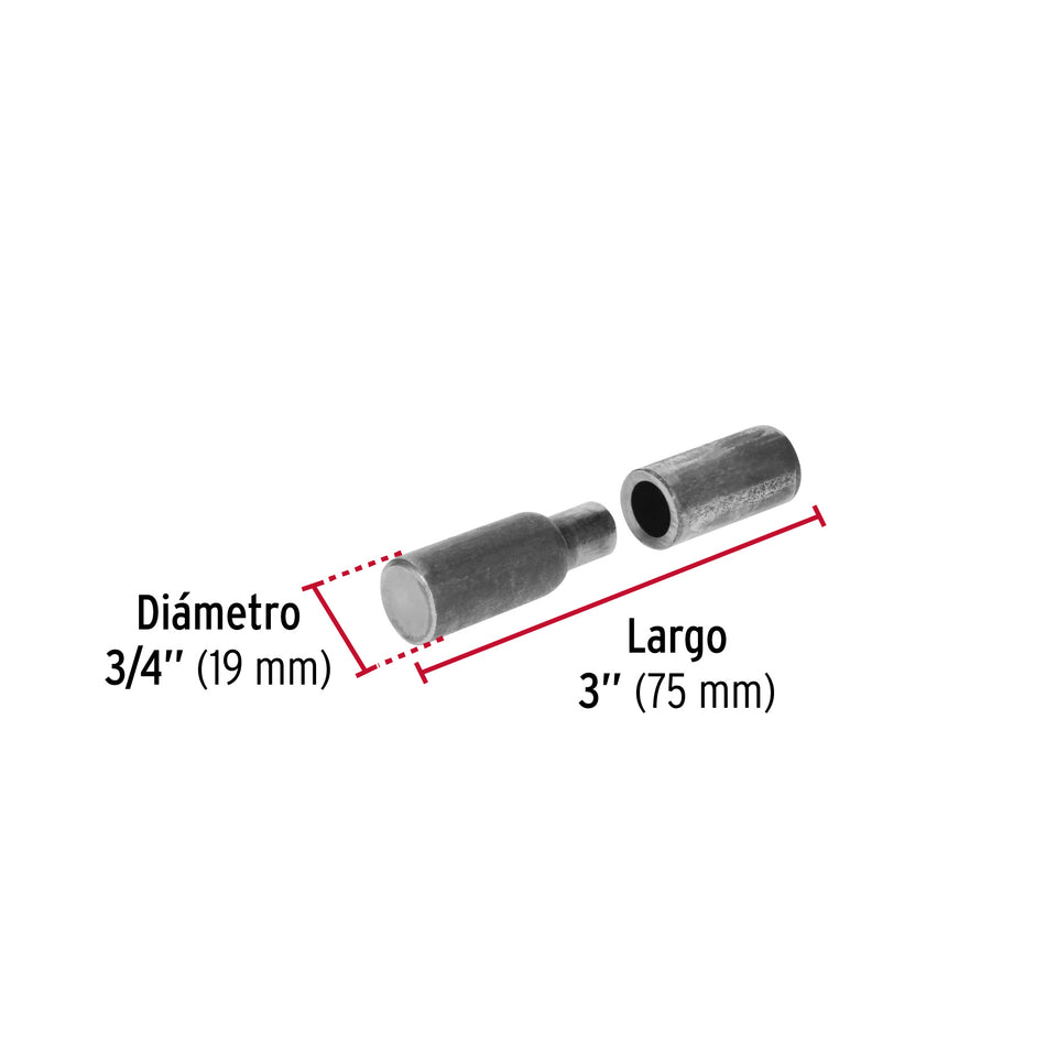 Bisagra tubular soldable de 3/4', Hermex Caja con 10, 44638