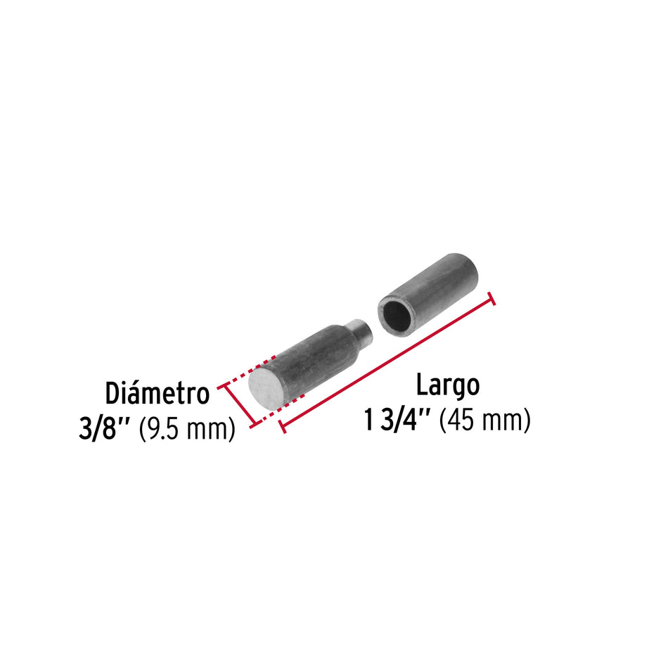 Bisagra tubular soldable de 3/8', Hermex Caja con 20, 44635
