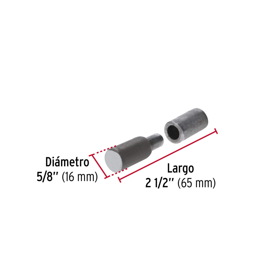 Bisagra tubular soldable de 5/8', Hermex Caja con 20, 44637