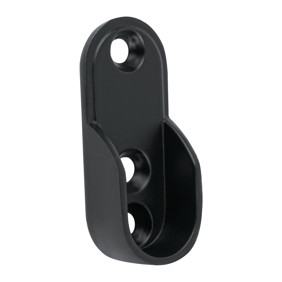 Brida negra para tubo ovalado de closet, Hermex Caja con 10, 46585