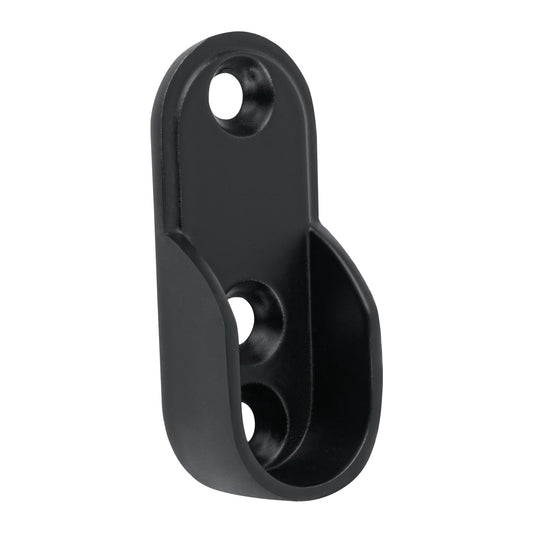 Brida negra para tubo ovalado de closet, Hermex Caja con 10, 46585
