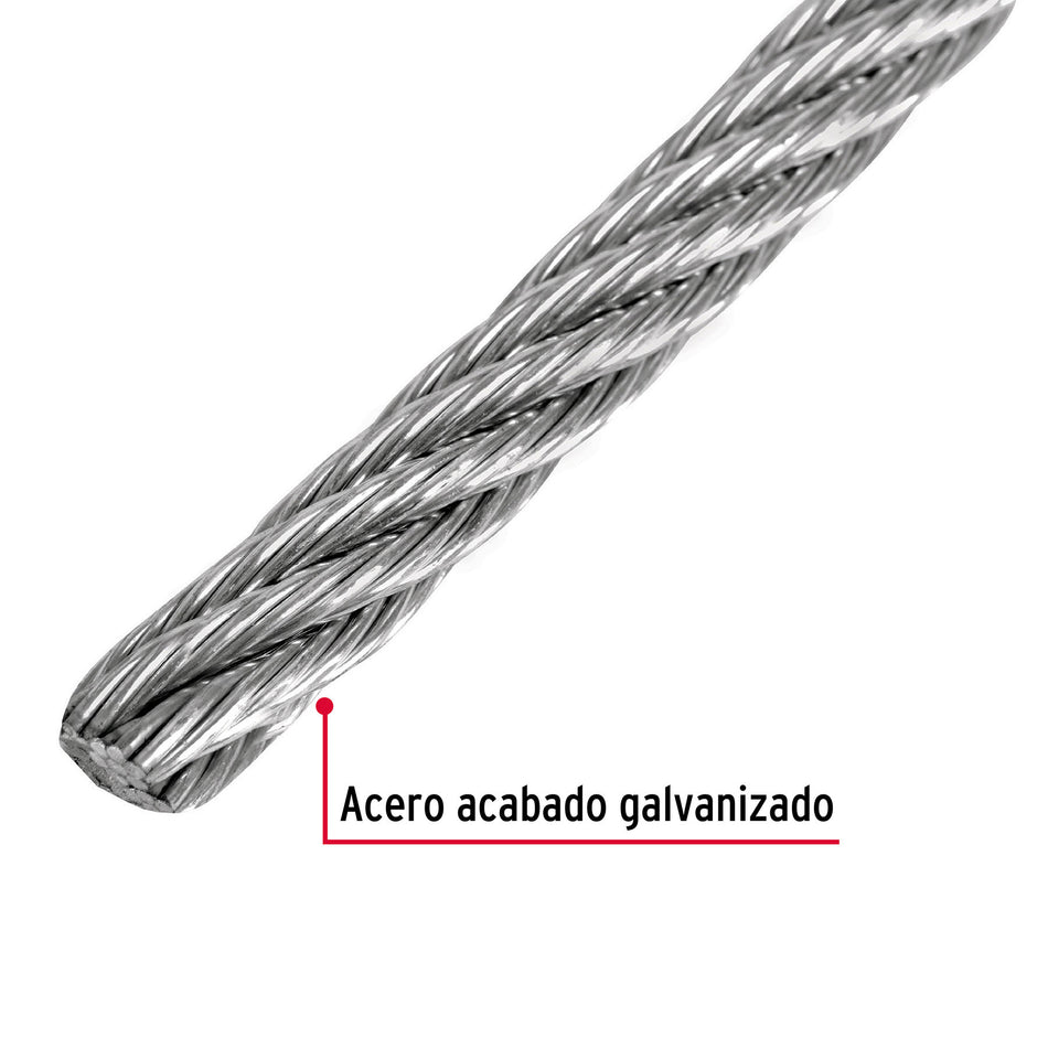Metro de cable flexible 1/8' de acero 7x19 hilos, 300 m Caja con 300, 48801