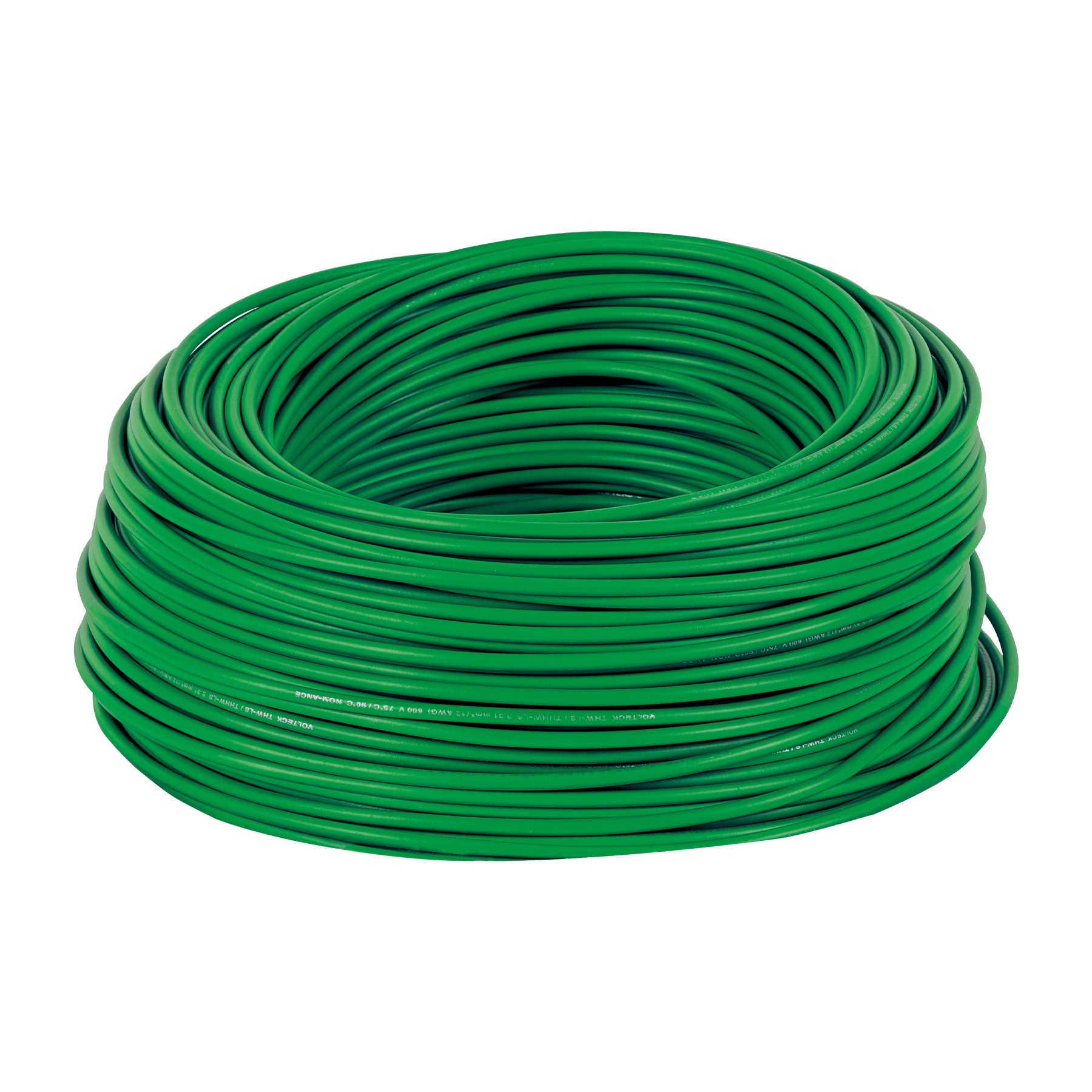 Rollo de 100 m de cable THHW-LS 12 AWG verde, Volteck, 46064