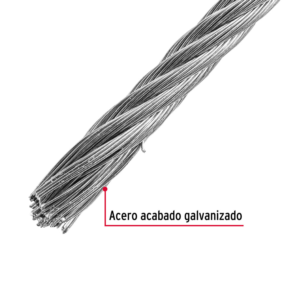 Metro de cable flexible 3/16' de acero 7x19 hilos, 75 m Caja con 75, 44212
