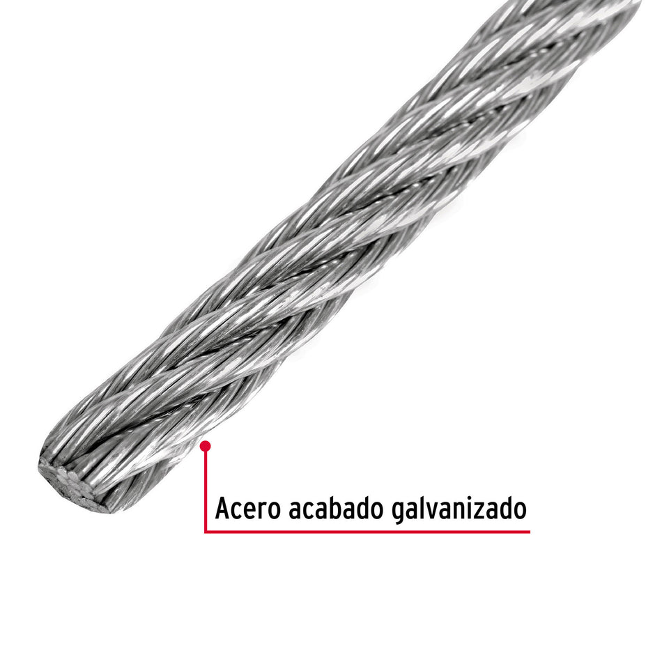 Metro de cable flexible 3/32' de acero 7x19 hilos, 300 m Caja con 300, 48800
