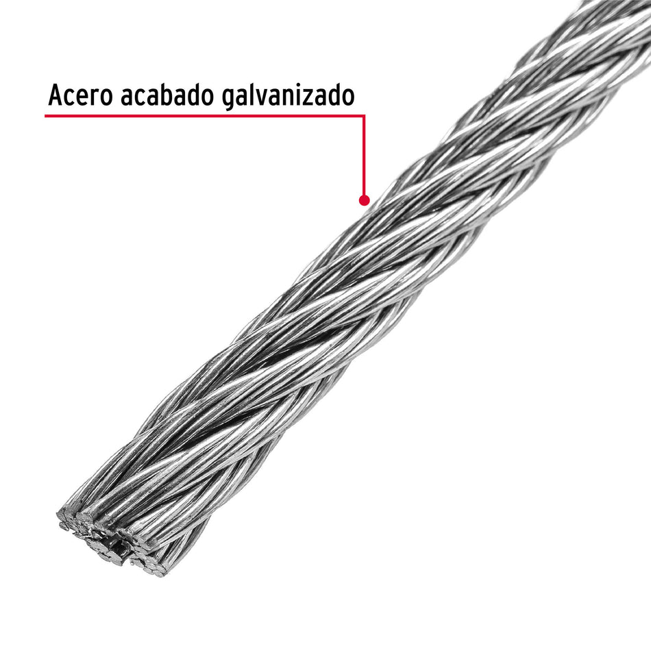 Metro de cable flexible 5/16' de acero 7x19 hilos, 75 m Caja con 75, 48816