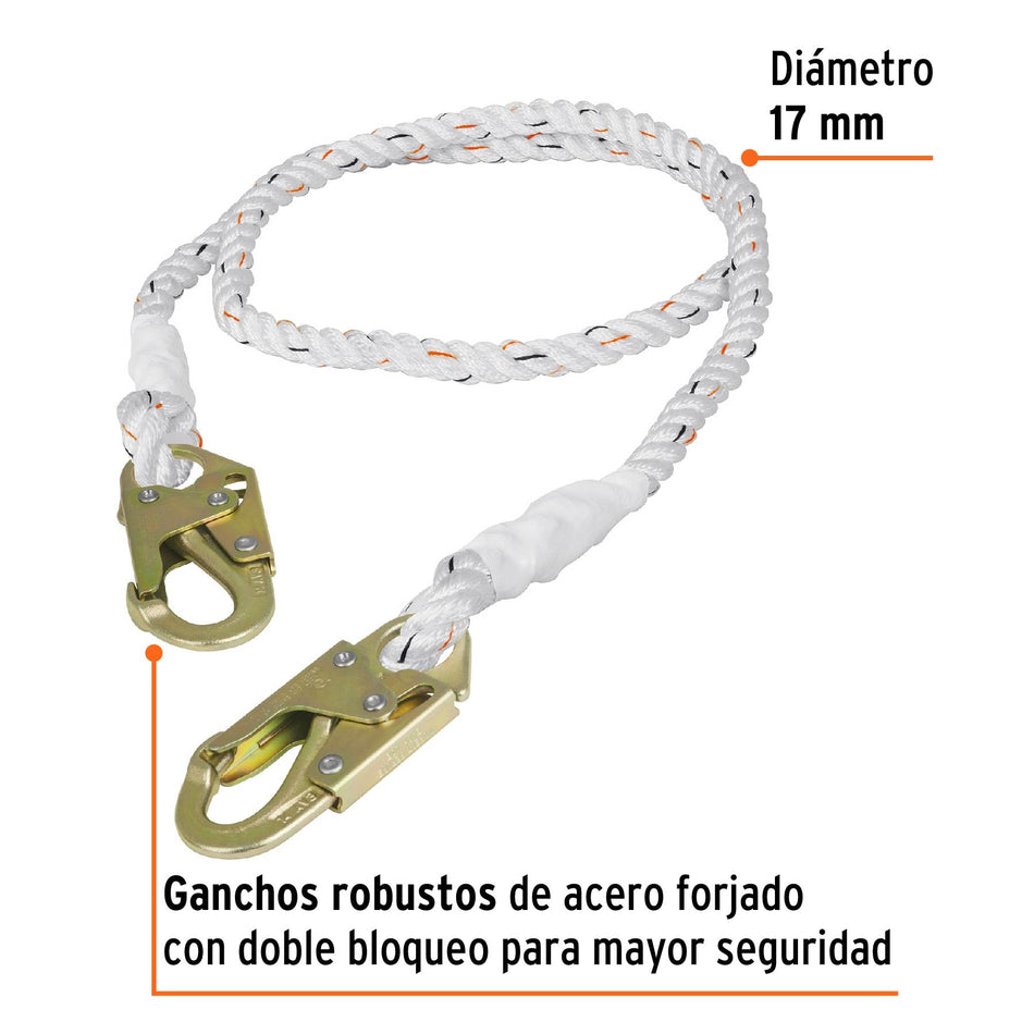 Cable de posicionamiento cuerda de poliéster de 2 m, ANSI, 10512