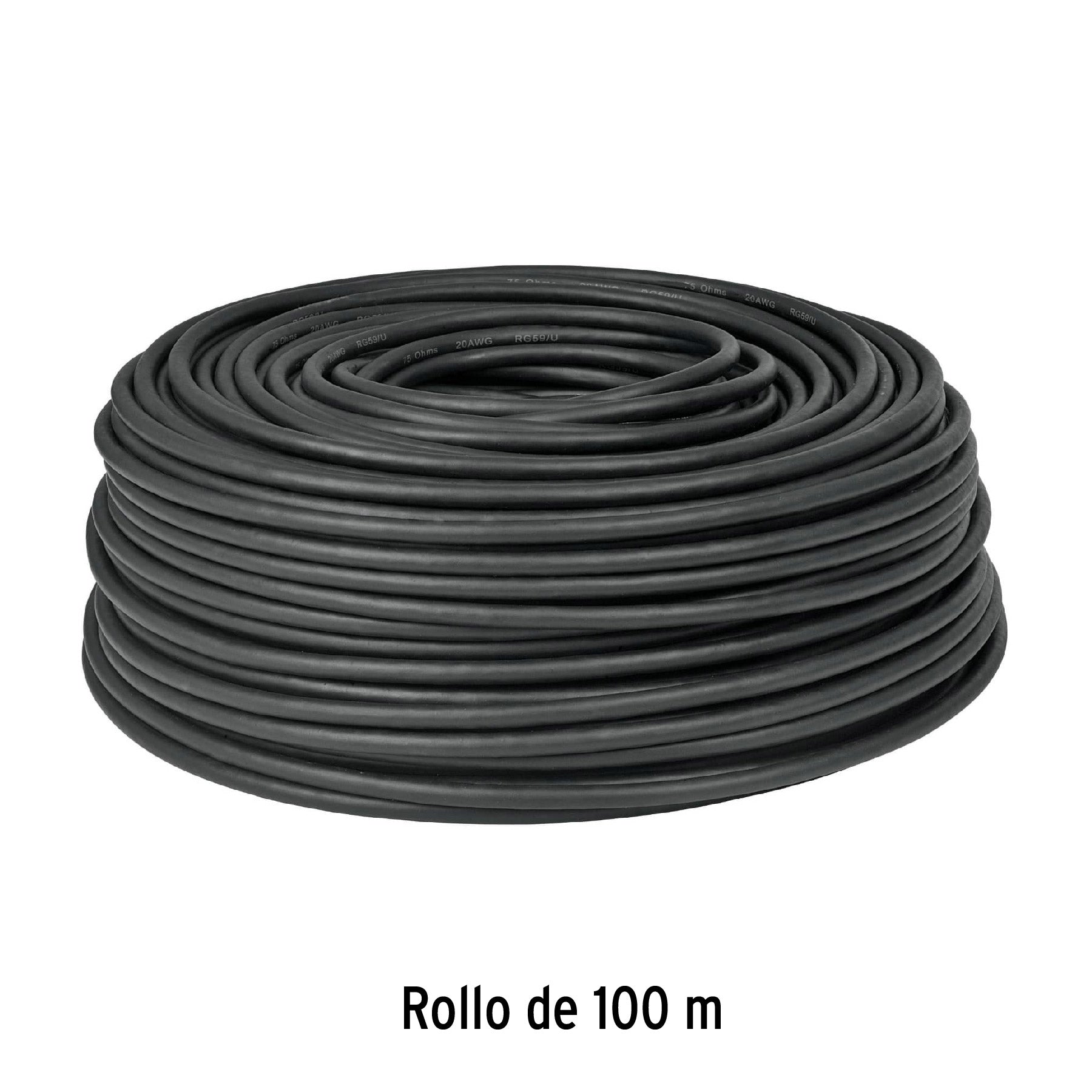 Metro de cable coaxial RG6 en rollo de 100 m, Volteck, 48474