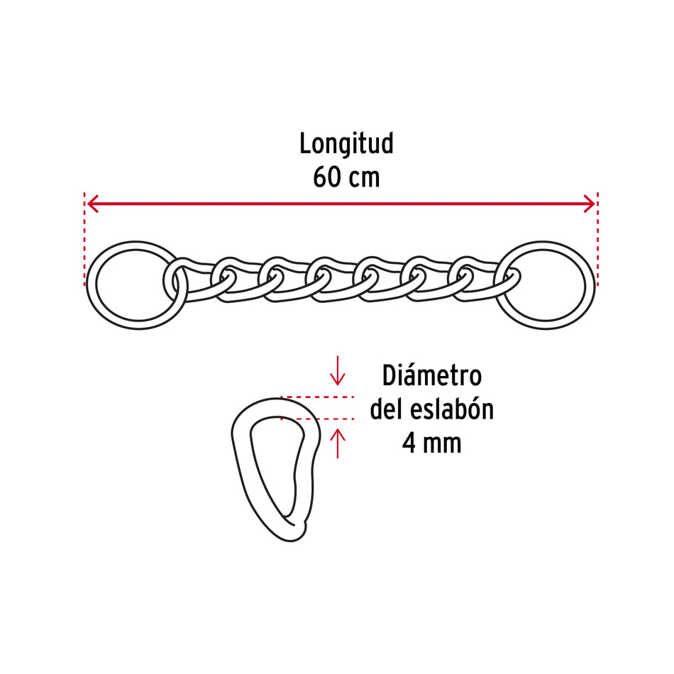 Collar de entrenamiento para perro, 60 cm, eslabón de 4 mm Caja con 12, 44293