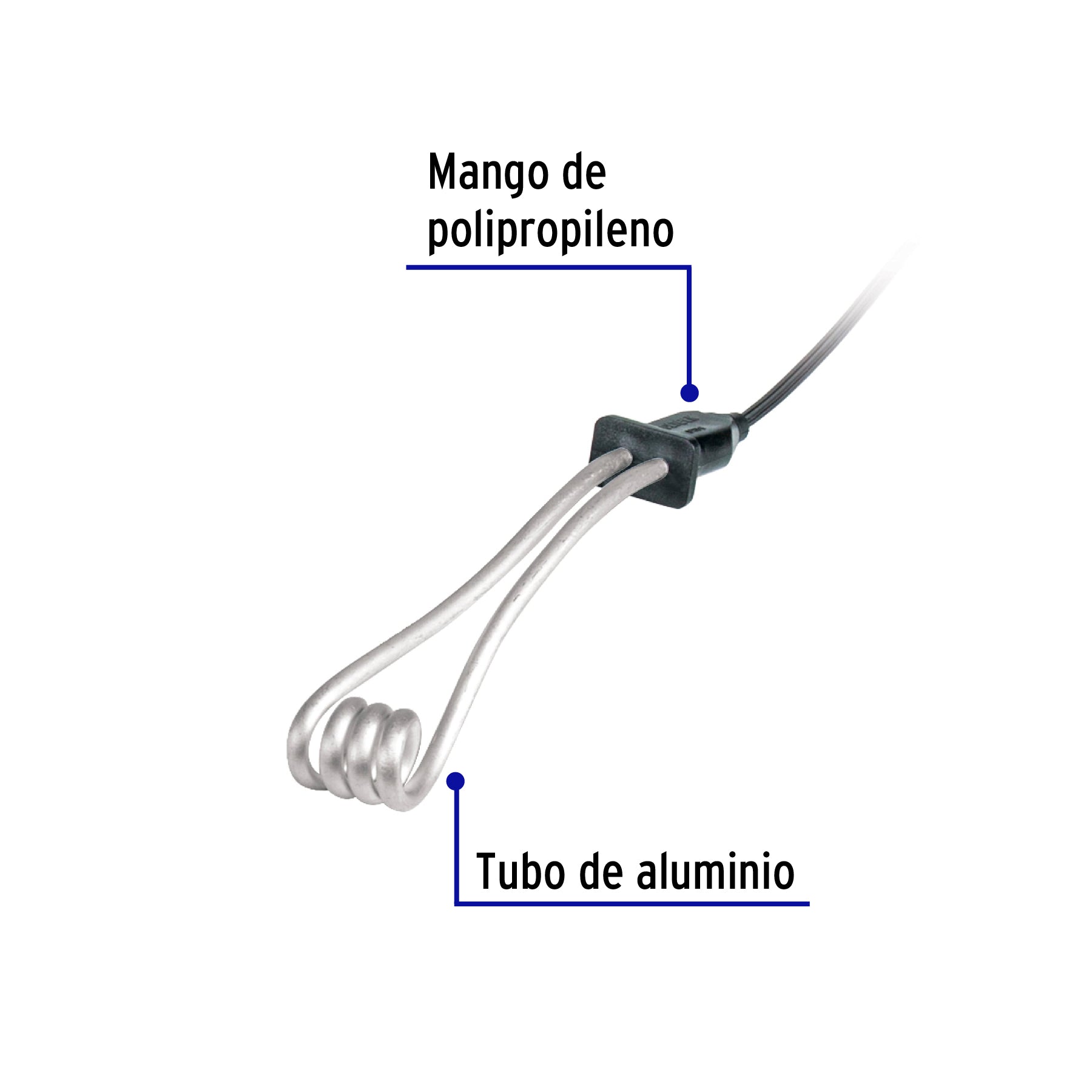 Calentador de inmersión p/agua #3 de 12 L, 600 W, Volteck, 46305