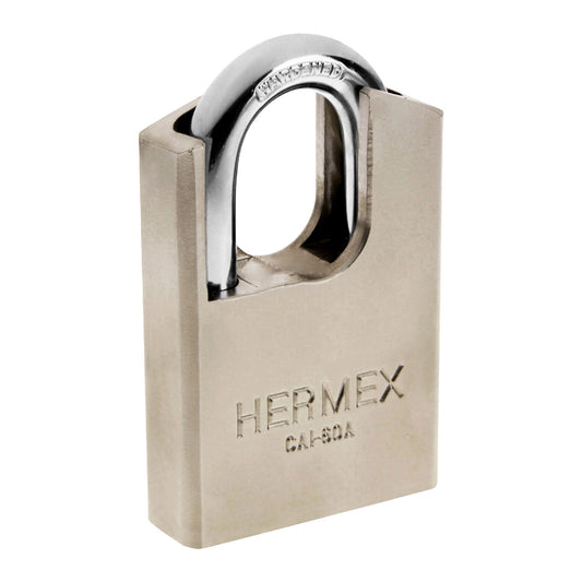 Candado de acero, máxima seguridad, 60mm, llave anti-ganzúa Caja con 2, 43335