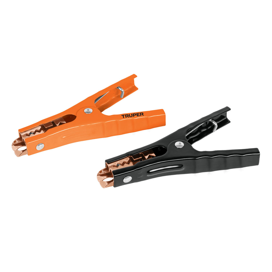 Blíster con 2 caimanes para cables pasa corriente, Truper Caja con 3, 100777