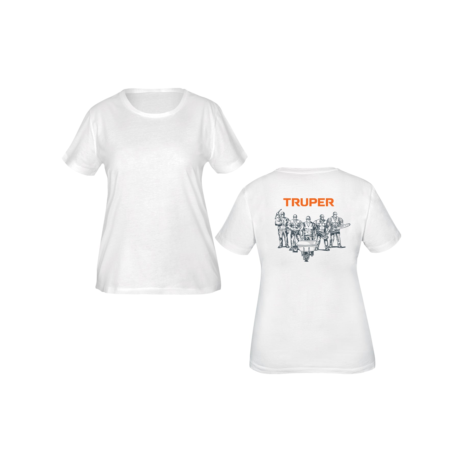 Playera cuello redondo para mujer, blanca, CH, Truper, 68123