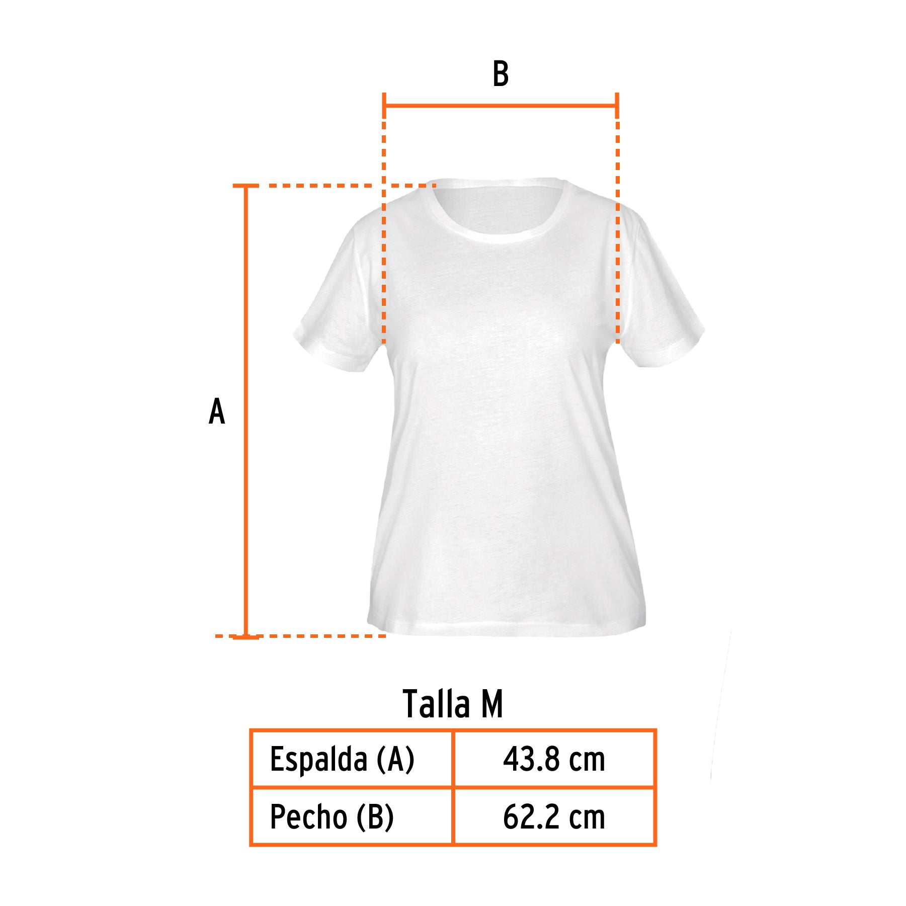 Playera cuello redondo para mujer, blanca, M, Truper, 68124