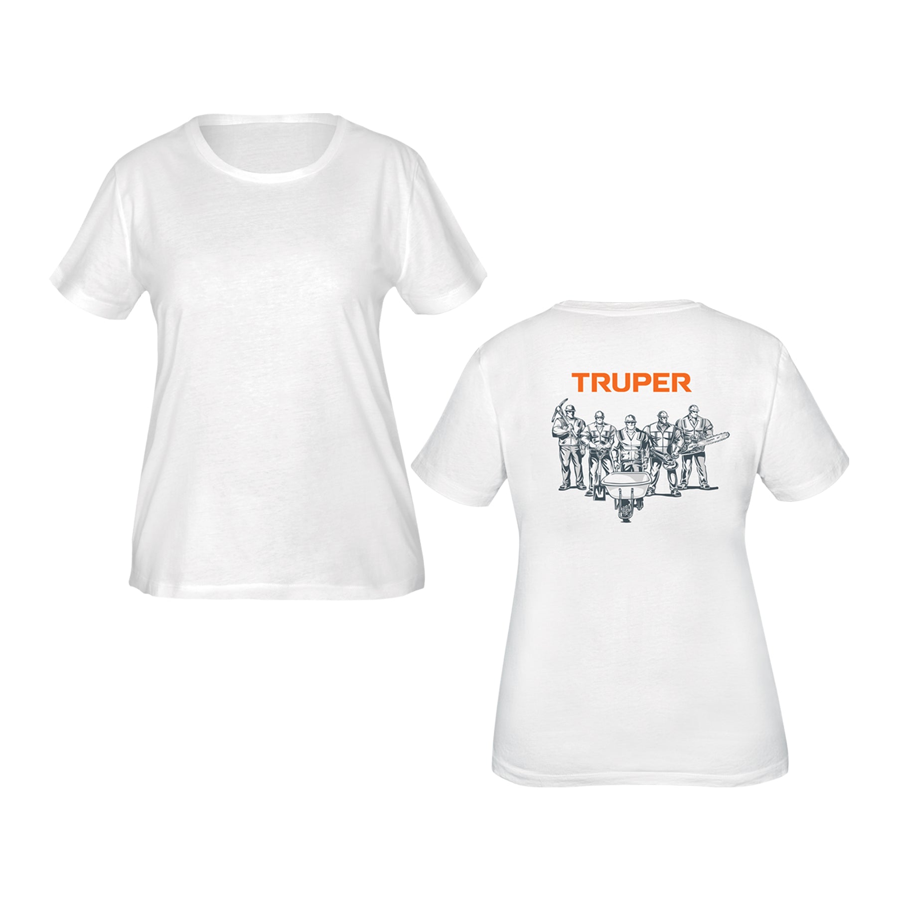 Playera cuello redondo para mujer, blanca, G, Truper, 68125