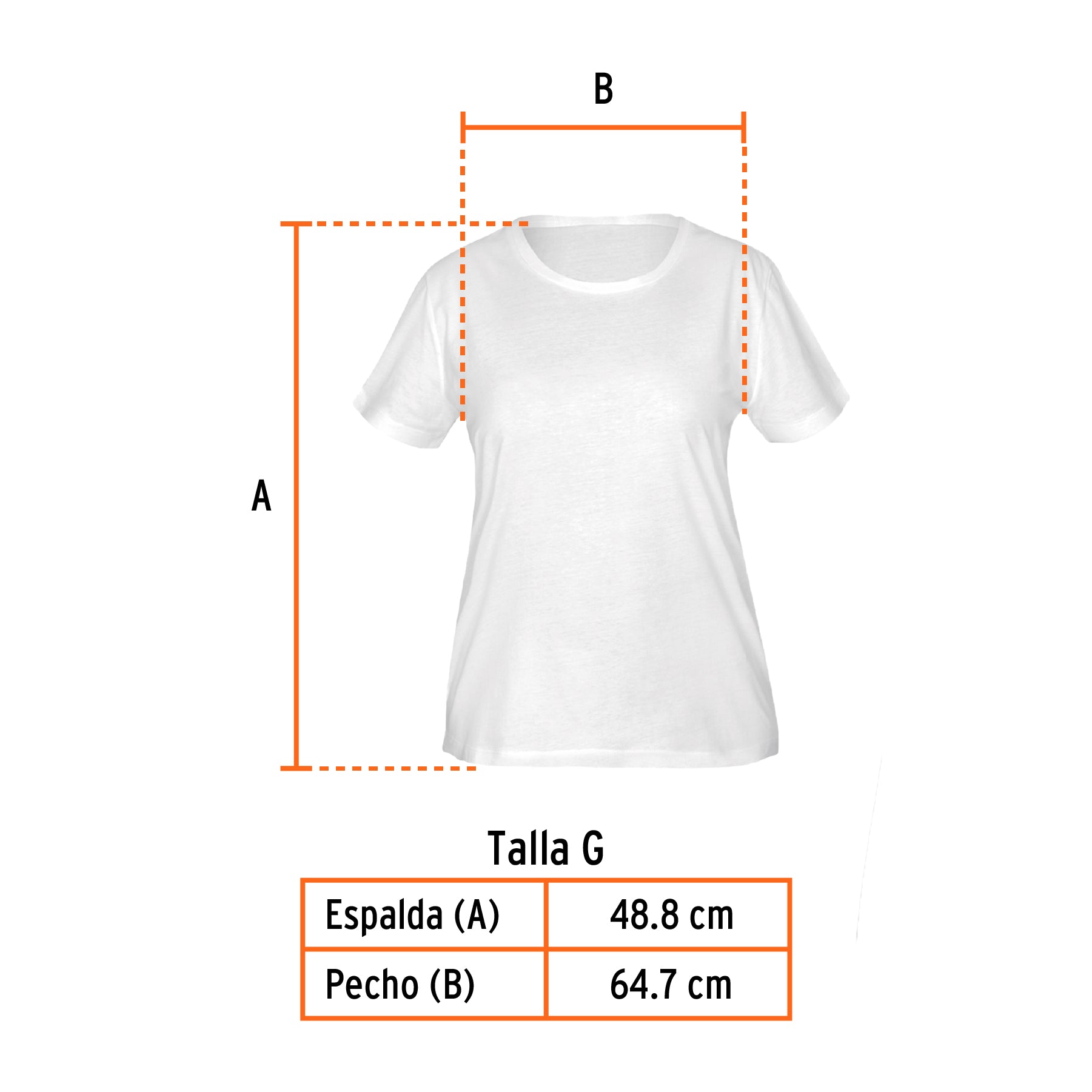 Playera cuello redondo para mujer, blanca, G, Truper, 68125