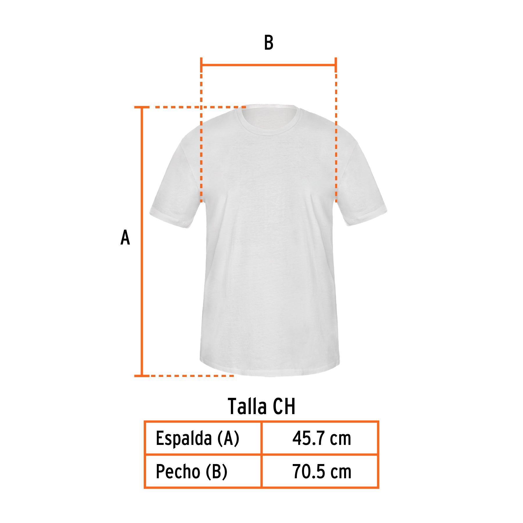 Playera cuello redondo para hombre, blanca, CH, Truper, 68121