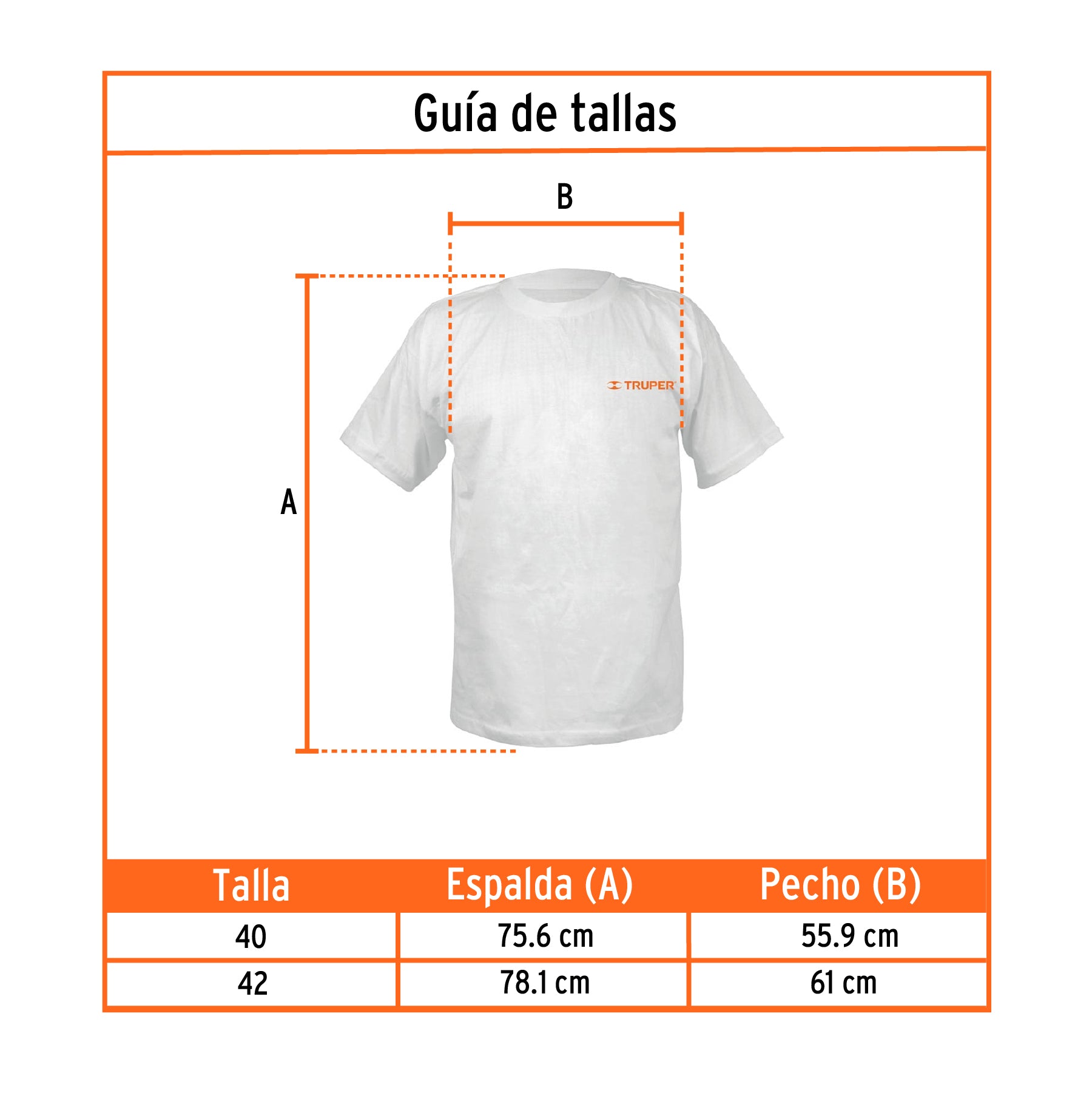 Playera cuello redondo para hombre, blanca, G, Truper, 60005