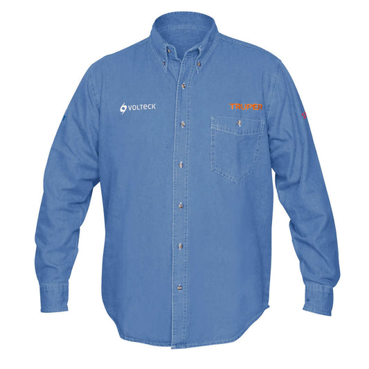 Camisa de mezclilla manga larga para hombre, EG, Truper, 60339