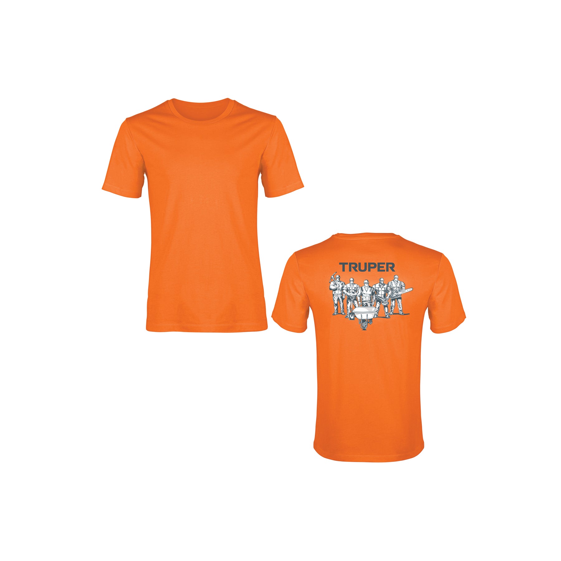 Playera cuello redondo para hombre, naranja, CH, Truper, 68126