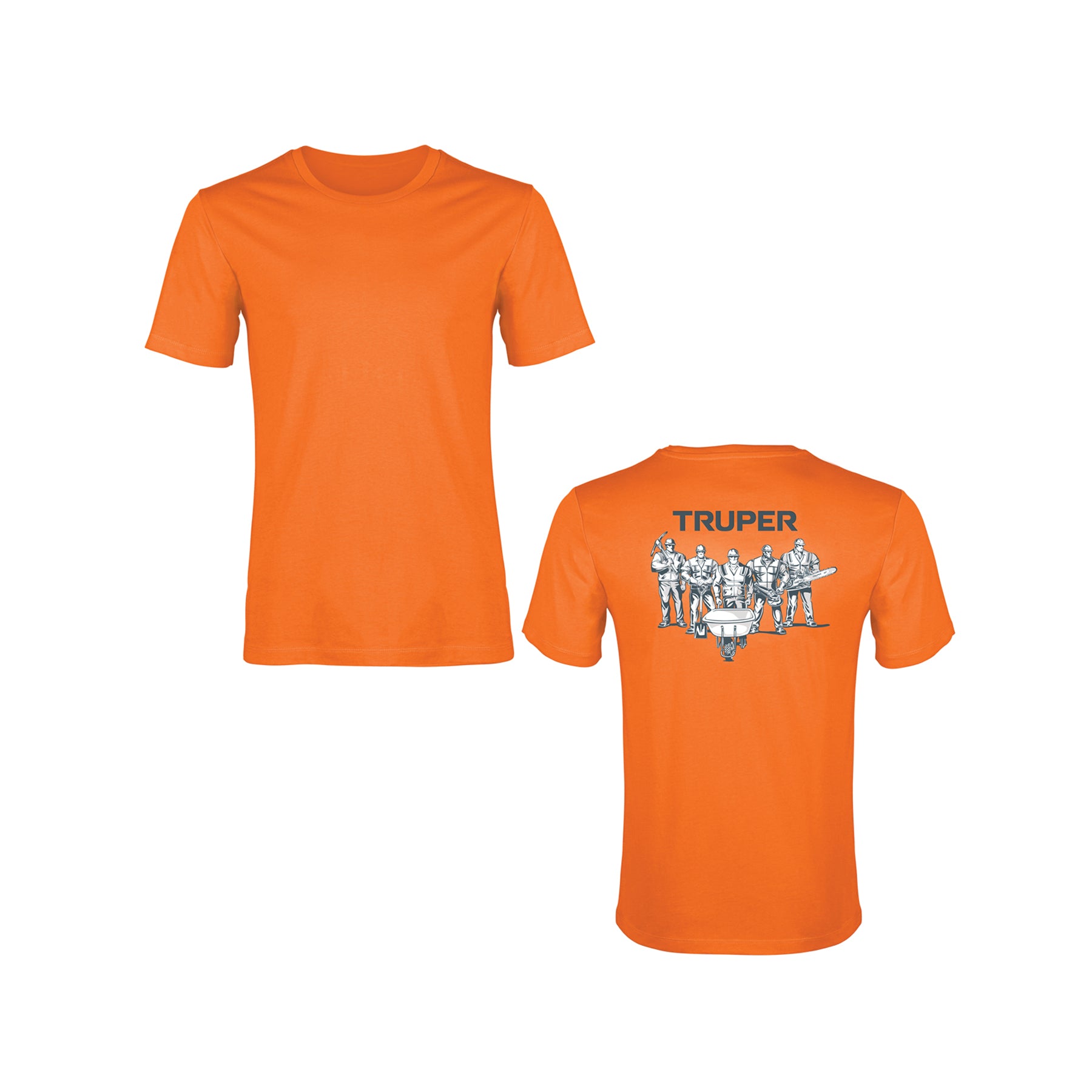 Playera cuello redondo para hombre, naranja, M, Truper, 68127