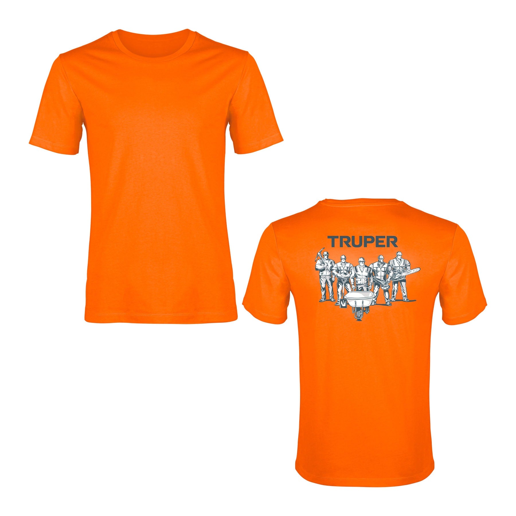 Playera cuello redondo para hombre, naranja, G, Truper, 60430