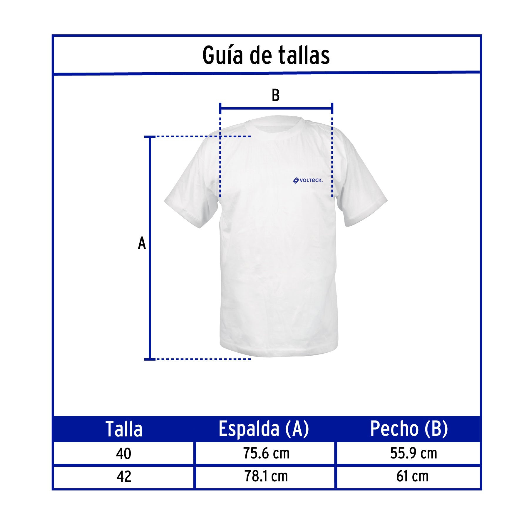 Playera cuello redondo para hombre, blanca, G, Volteck, 60411