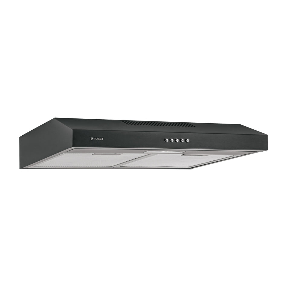 Campana extractora 60 cm, empotrable, negra, Foset, 49488