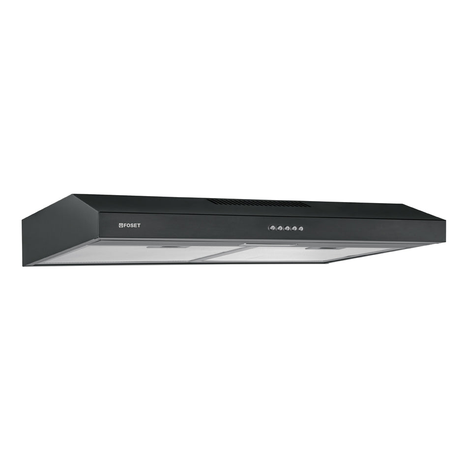 Campana extractora 75 cm, empotrable, negra, Foset, 45440