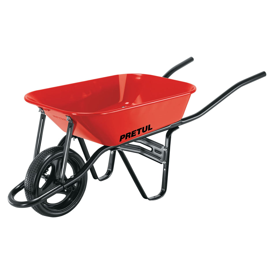 Carretilla 3.5 ft3 roja,angosta, imponchable, tubular,PRETUL, 20674