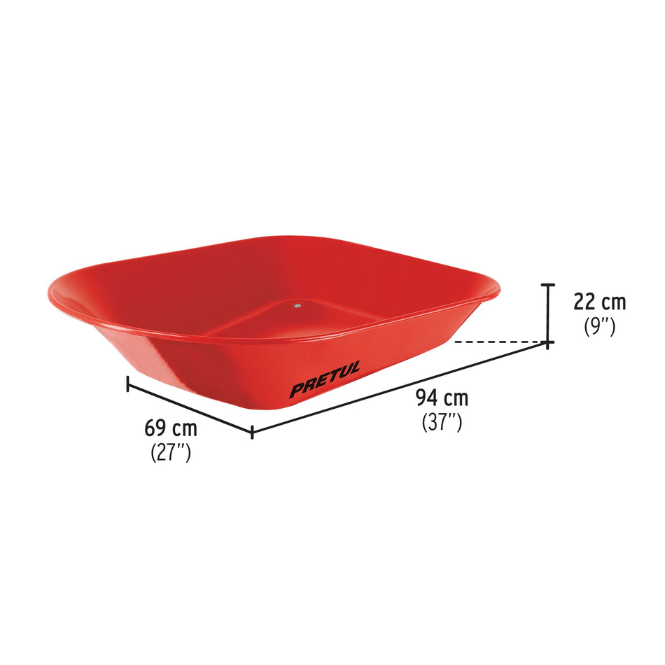 Carretilla 4 ft3 roja,neumática,bastidor tubular, PRETUL, 20628