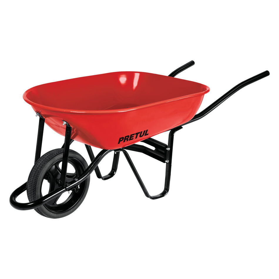 Carretilla 5.5 ft3 roja,imponchable,bastidor tubular, PRETUL, 20630