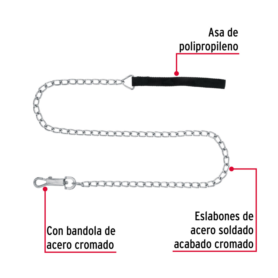 Correa de 1.2 m de paseo para perro, eslabón 3.5 mm, Fiero Caja con 12, 44283