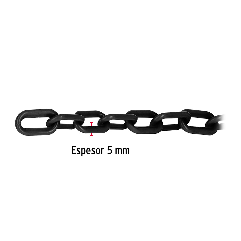 Metro de cadena de 5 mm de plástico negra, carrete de 25 m Caja con 25, 44170
