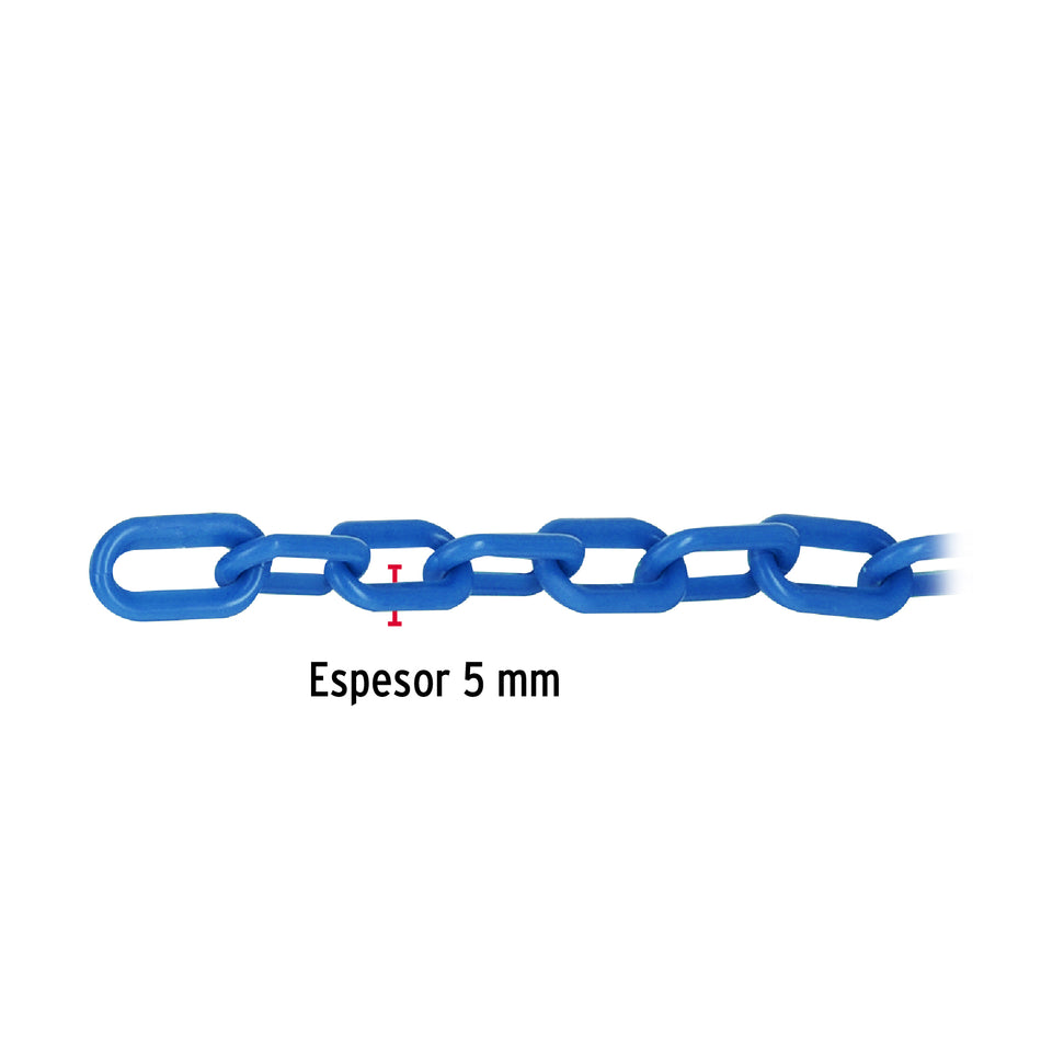 Metro de cadena de 5 mm de plástico azul, carrete de 25 m Caja con 25, 44173