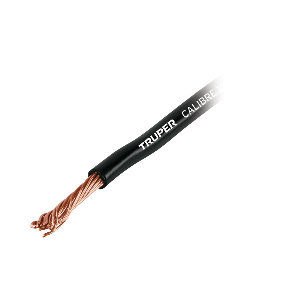 Carrete con 12 m de cable primario negro calibre 18, Truper Caja con 4, 101120