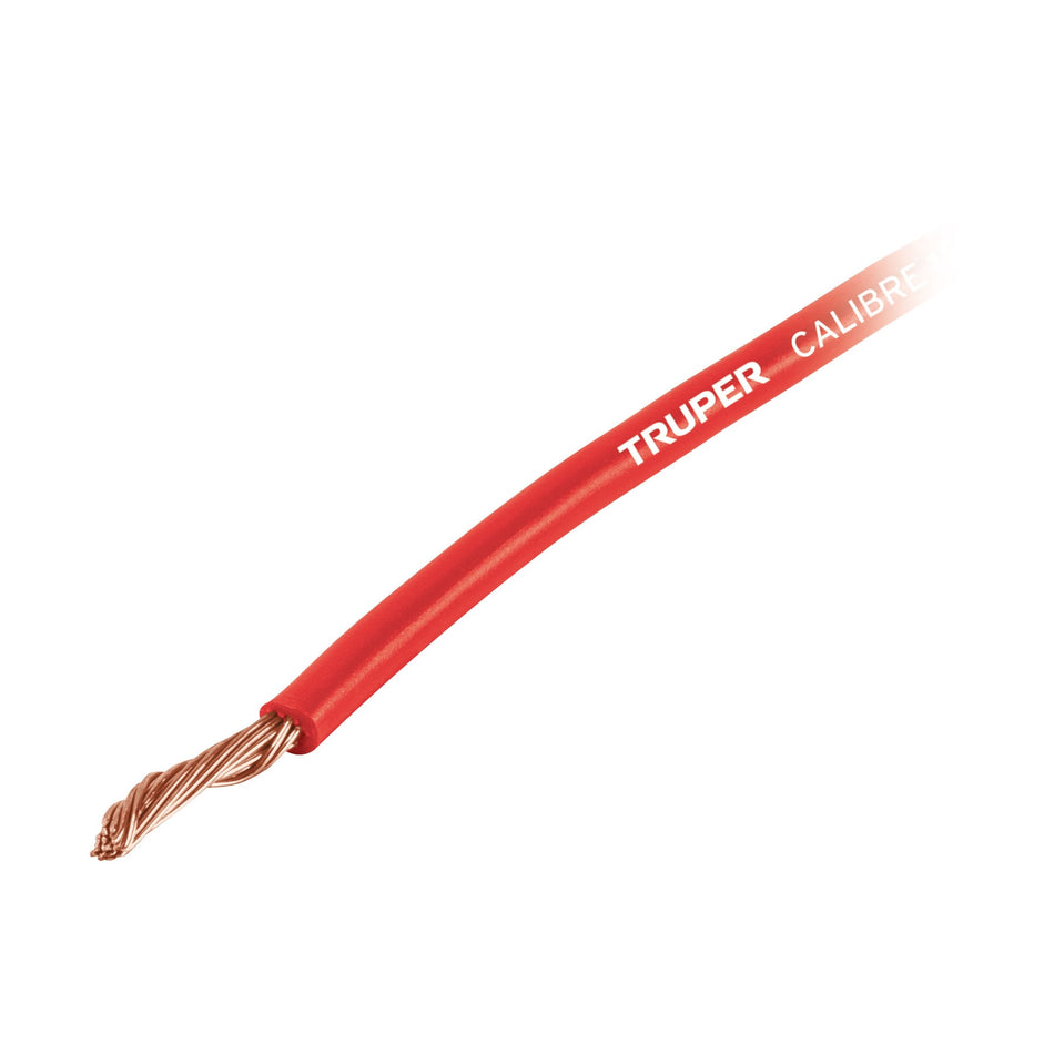 Carrete con 12 m de cable primario rojo calibre 18, Truper Caja con 4, 101089