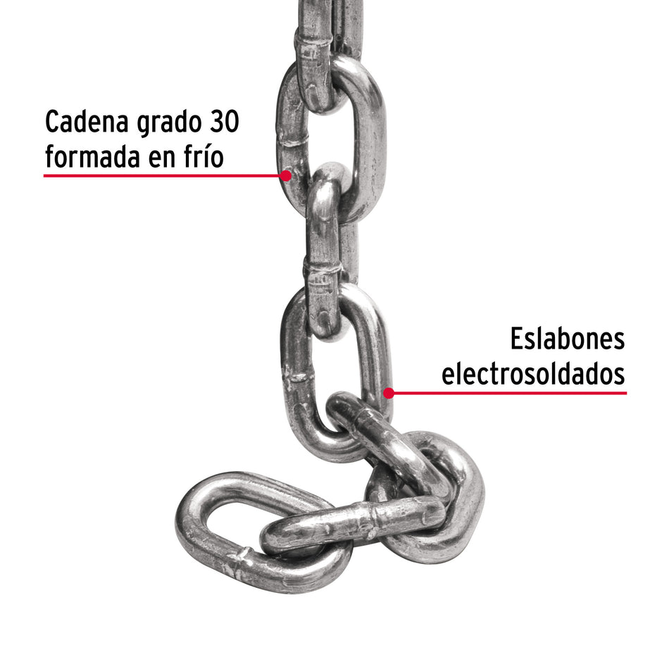Metro de cadena pulida de 3/8', 10 m en cubeta, Fiero Caja con 10, 44264