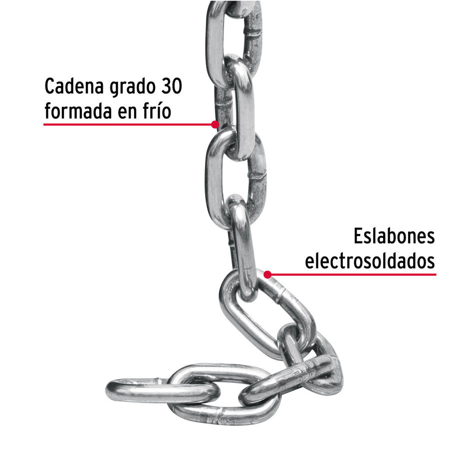 Metro de cadena pulida de 5/16', 20 m en cubeta, Fiero Caja con 20, 44263